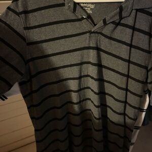 Faded Glory Men's Polo in Gray and Black Stripes